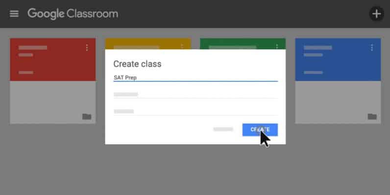 Google Classroom interfaz