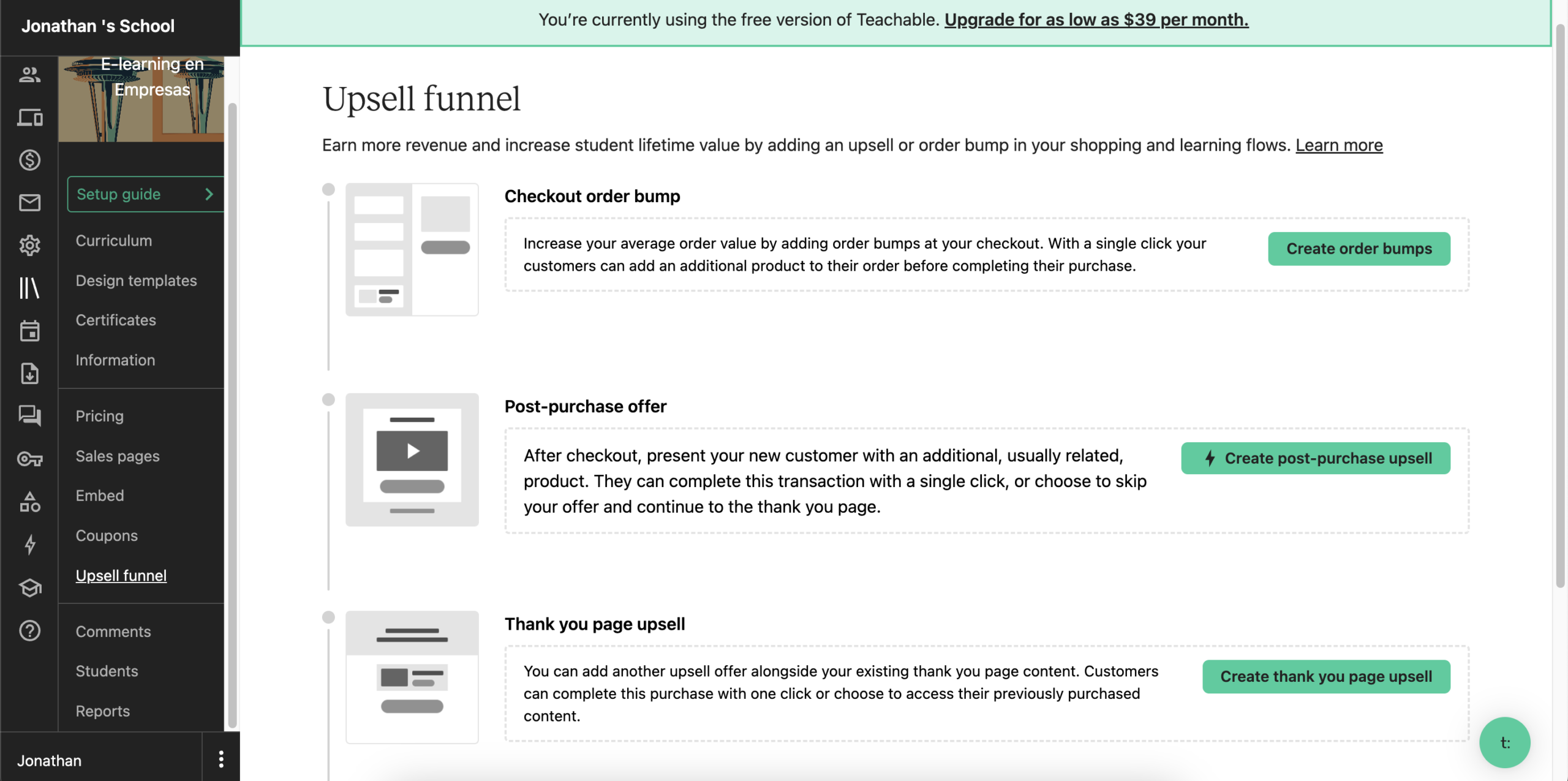 teachable tiene funnels