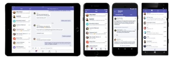 interface de microsoft teams