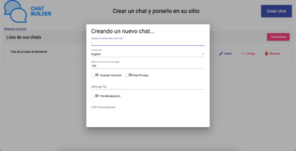 Chat builder de buiderall
