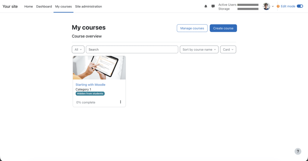 Moodle interfaz